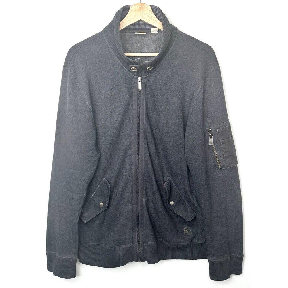 Hugo Boss Orange Mens Full Zip Sweatshirt Jacket Cargo Work Wear Grey Size Large